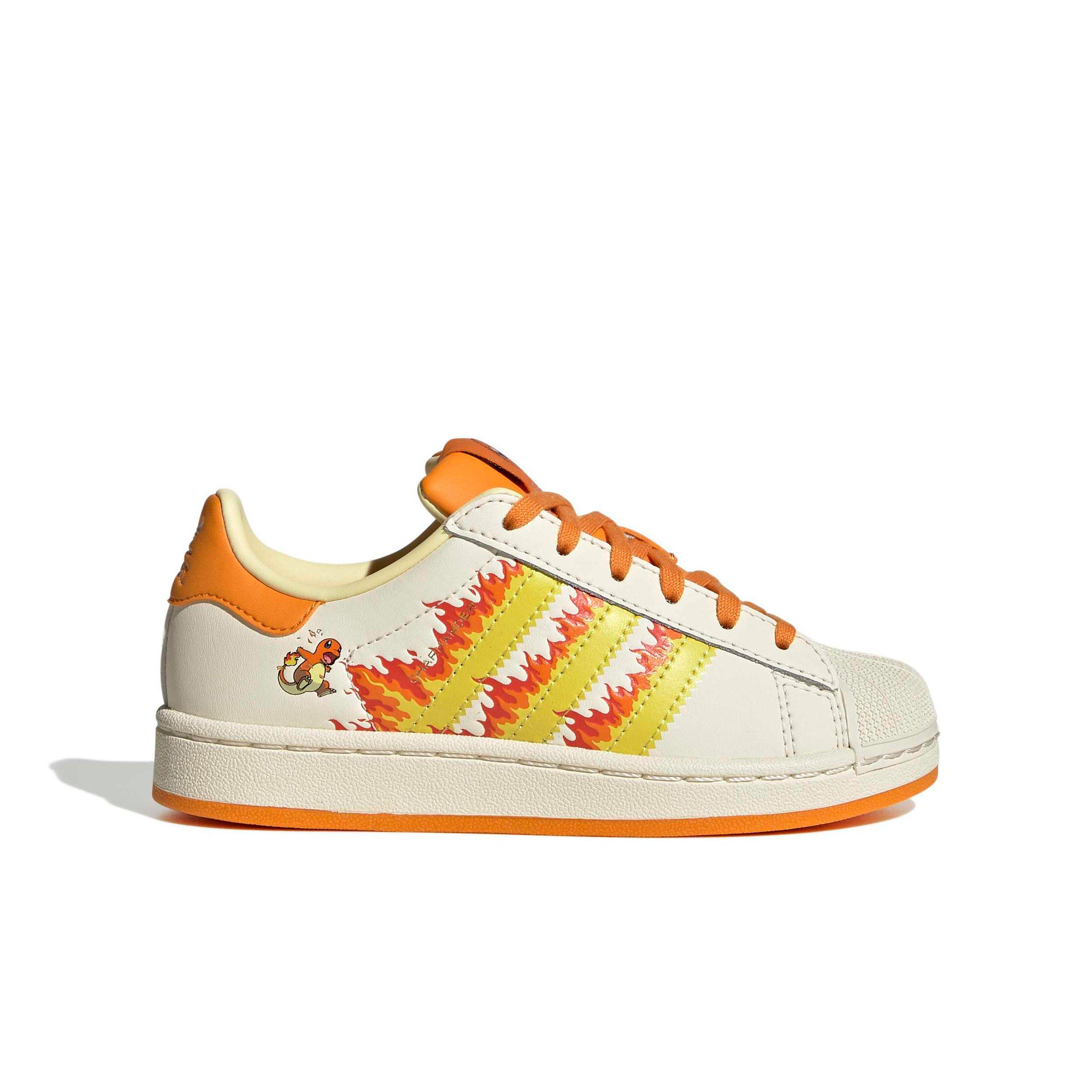adidas Originals Pok&eacute;mon Superstar II "Charmander" Preschool Kids' Shoe - CREAM/YELLOW/ORANGE